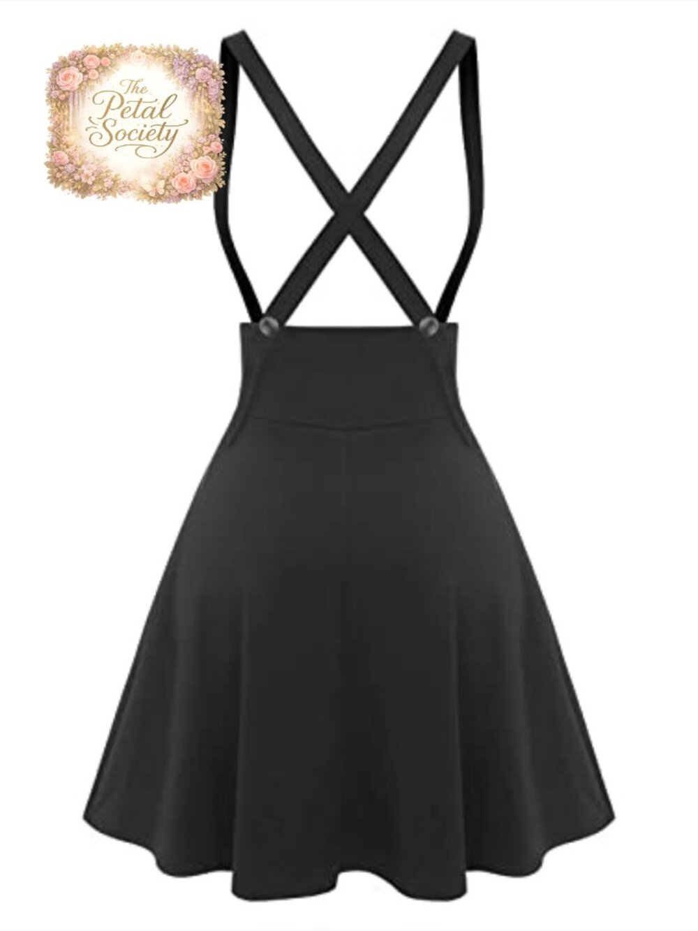 Plus Size High Waist A-Line Skirt with Lace Up Buckles and Godet Hem - Picture 3 of 6